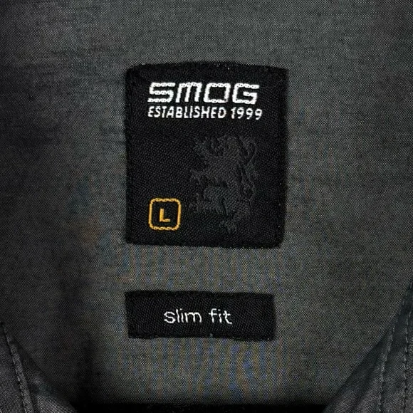 Gray Casual Button Down Shirt with Long Sleeves - Picture 3 of 5